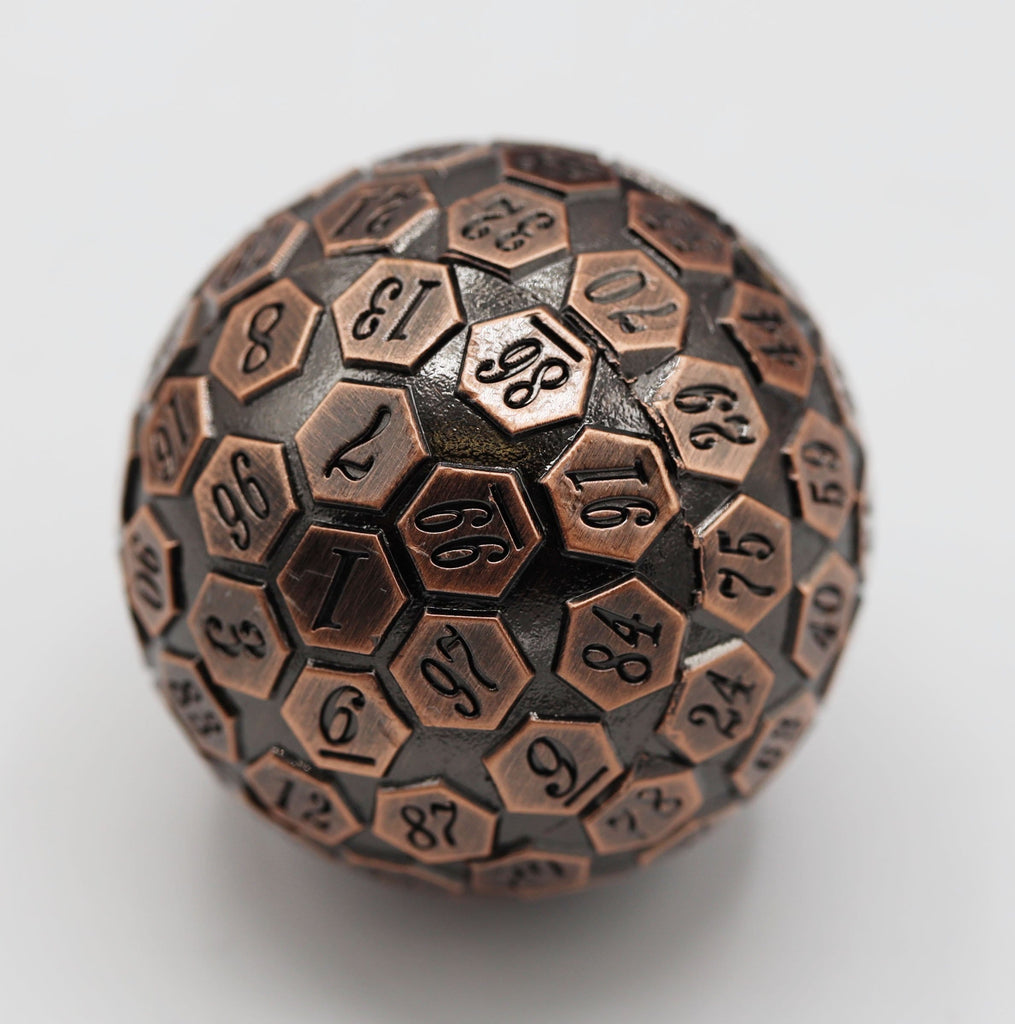 45mm Metal D100 - Copper Metal Dice Foam Brain Games