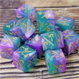 -1/-1 Light Blue & Purple Glitter Counters  for Magic - set of 8 Plastic Dice Foam Brain Games