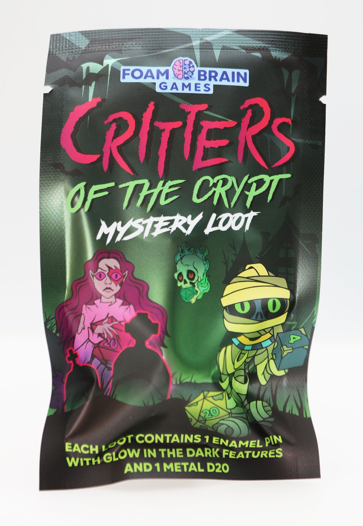 Mystery Loot: Critters of the Crypt Metal Dice Foam Brain Games