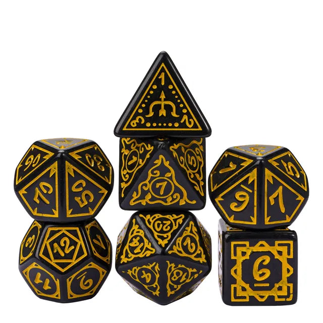 Cryptic Knots: Golden Cuirass RPG Dice Set Plastic Dice Foam Brain Games