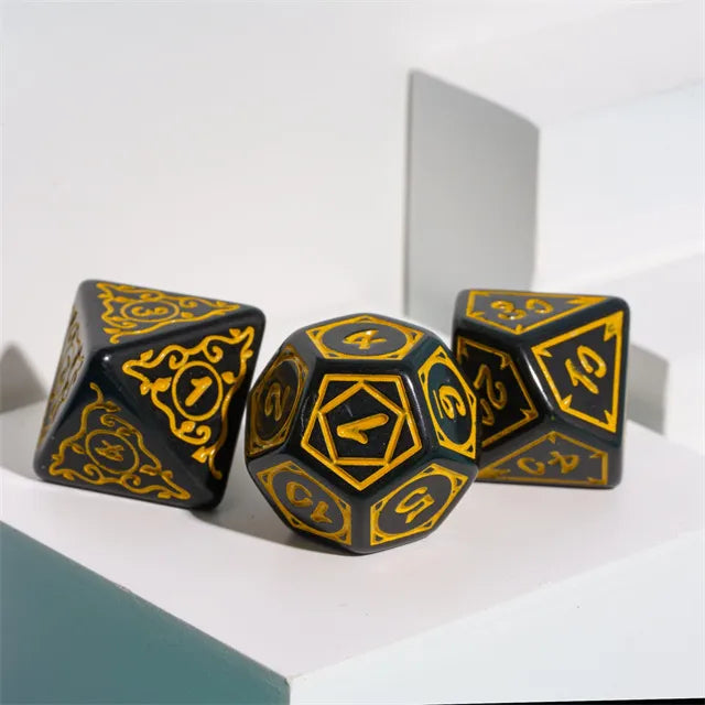 Cryptic Knots: Golden Cuirass RPG Dice Set Plastic Dice Foam Brain Games