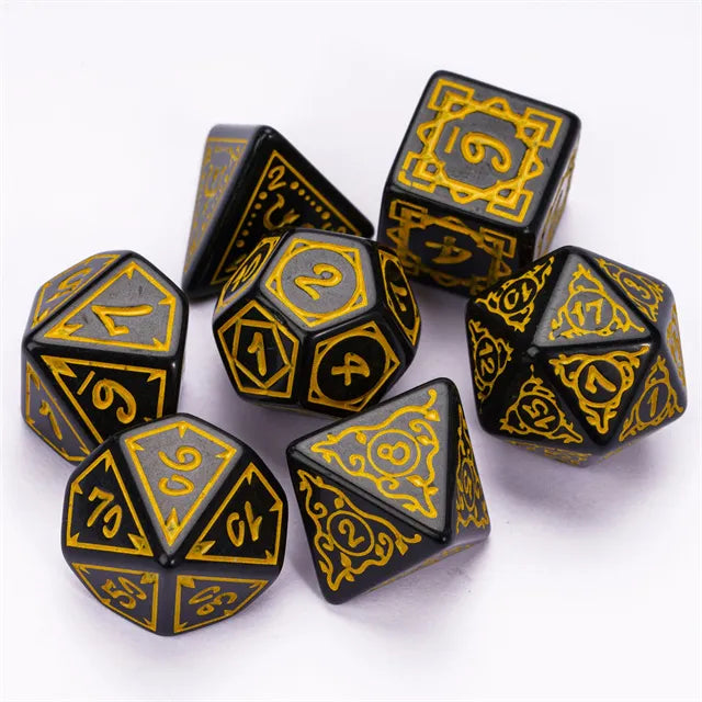 Cryptic Knots: Golden Cuirass RPG Dice Set Plastic Dice Foam Brain Games