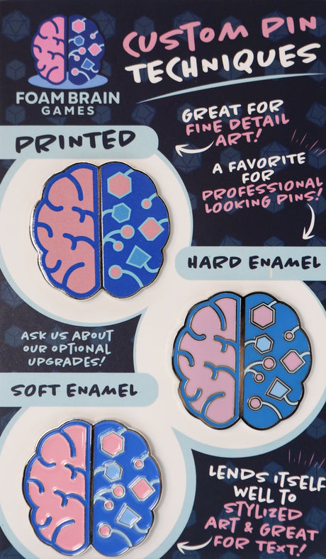 Custom Printed Pin Custom Product Foam Brain Games