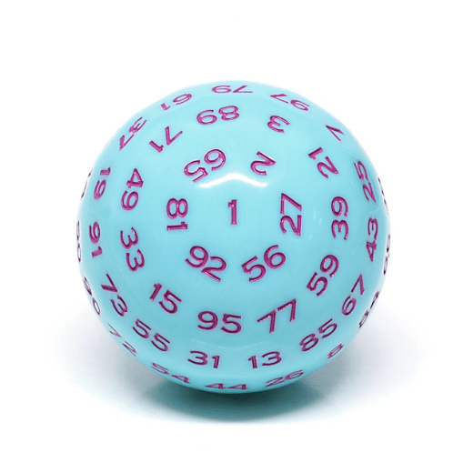 45mm D100 - Blue Jay Plastic Dice Foam Brain Games