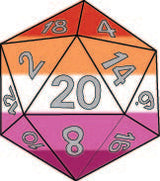 D20 Sticker - Lesbian Pride Stickers Foam Brain Games