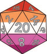 D20 Sticker - Lesbian Pride Stickers Foam Brain Games