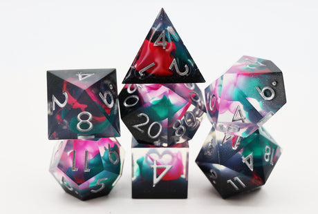 Sharp Edge Resin RPG Dice Set - Daytona Plastic Dice Foam Brain Games