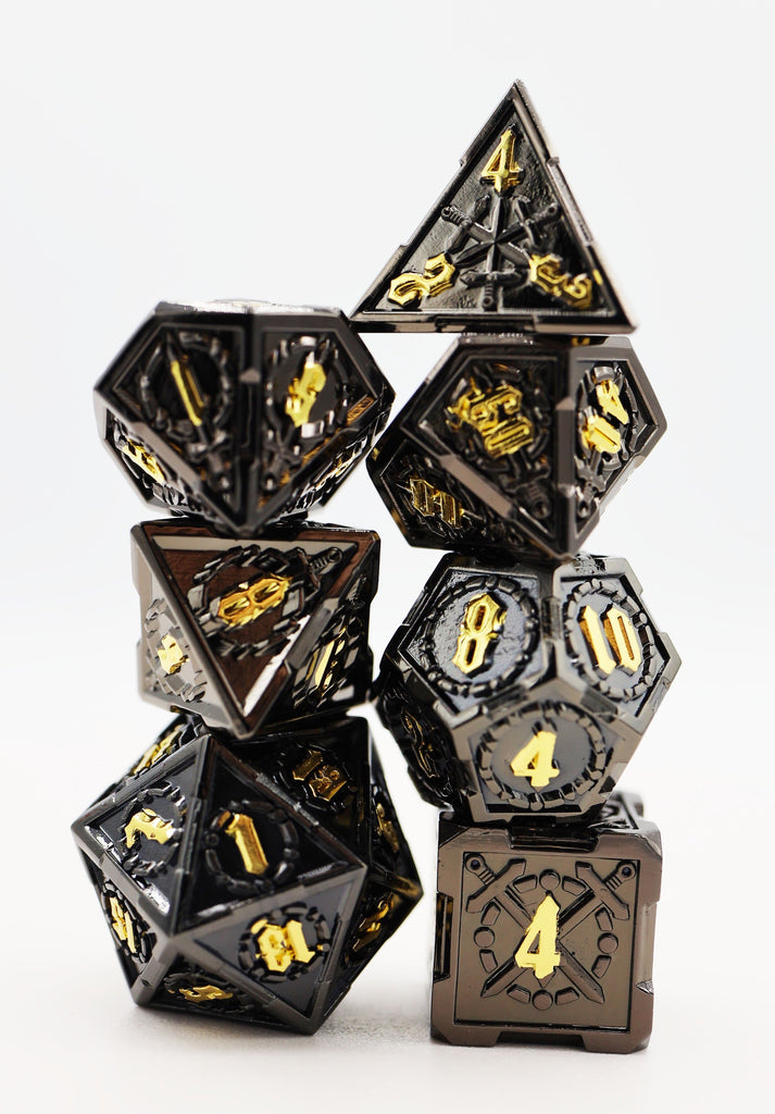 Crossed Swords: Demonic Sword - Metal RPG Dice Set Metal Dice Foam Brain Games