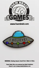 Dice 51 Pin: Dice UFO Enamel Pin Foam Brain Games