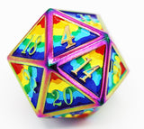 Rainbow Pride Flag - Metal RPG Dice Set Metal Dice Foam Brain Games