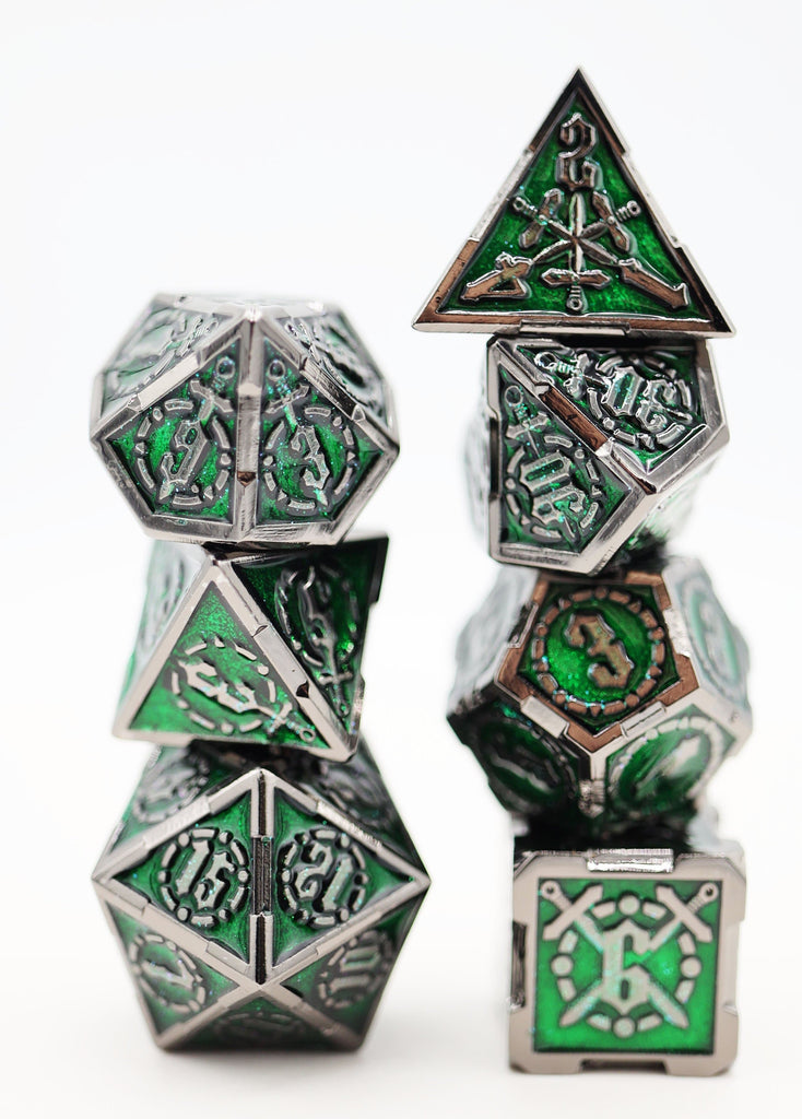 Crossed Swords: Enchanted Forest Sword - Metal RPG Dice Set Metal Dice Foam Brain Games