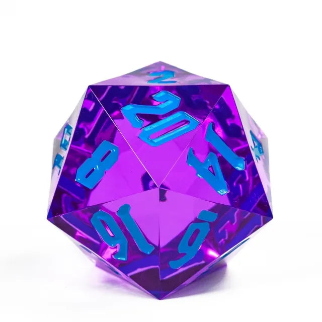 55mm Titan D20 - Sharp Edge Envy Plastic Dice Foam Brain Games