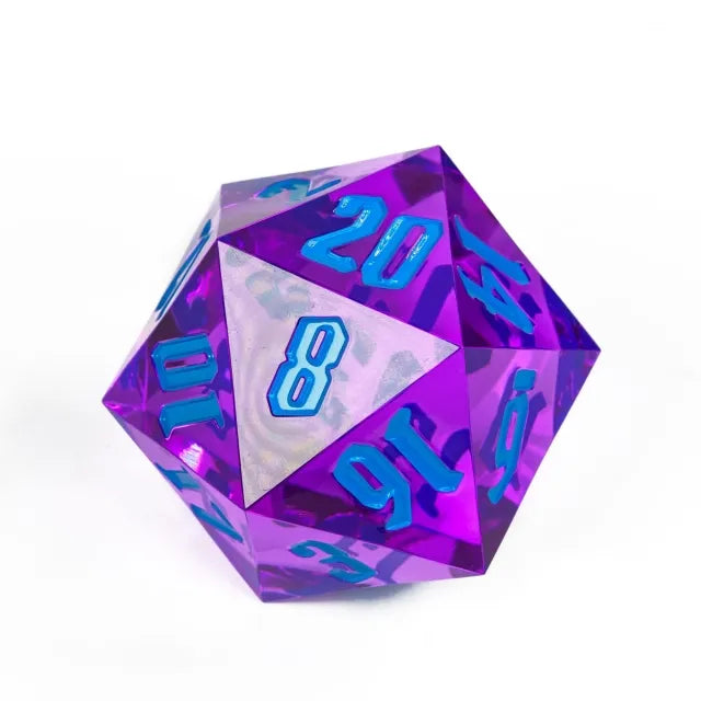 55mm Titan D20 - Sharp Edge Envy Plastic Dice Foam Brain Games