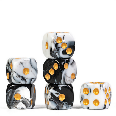 12 piece Pip D6s - Espresso Cream Plastic Dice Foam Brain Games