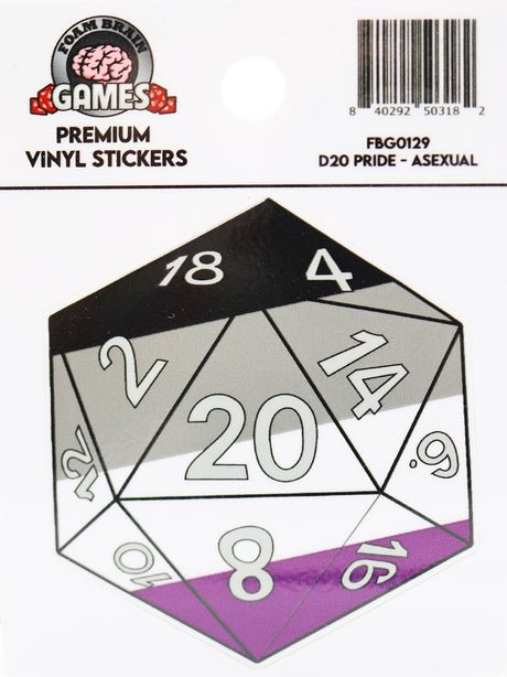 D20 Sticker - Asexual Pride Stickers Foam Brain Games