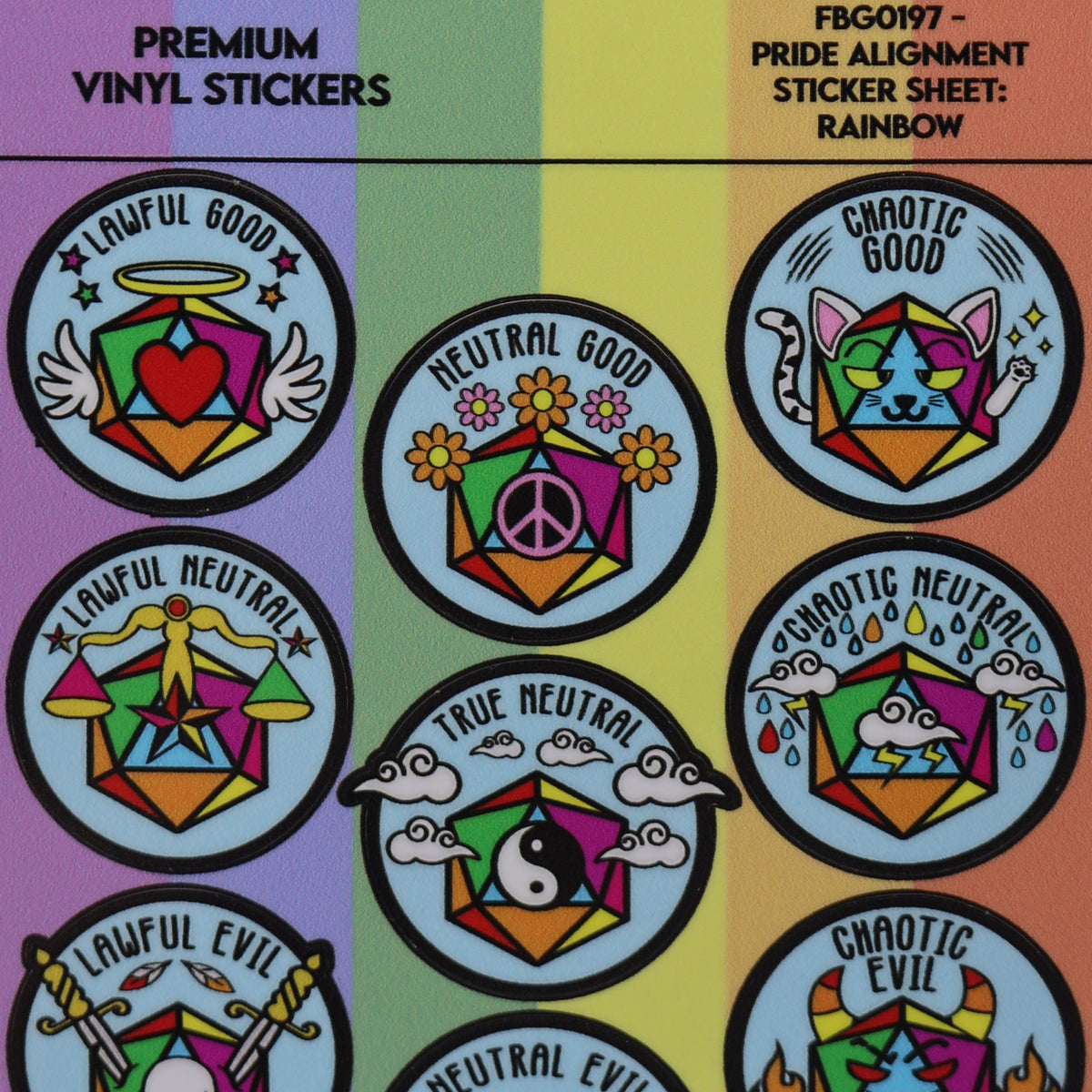 Pride Alignment Sticker Sheet: Rainbow – Foam Brain Wholesale