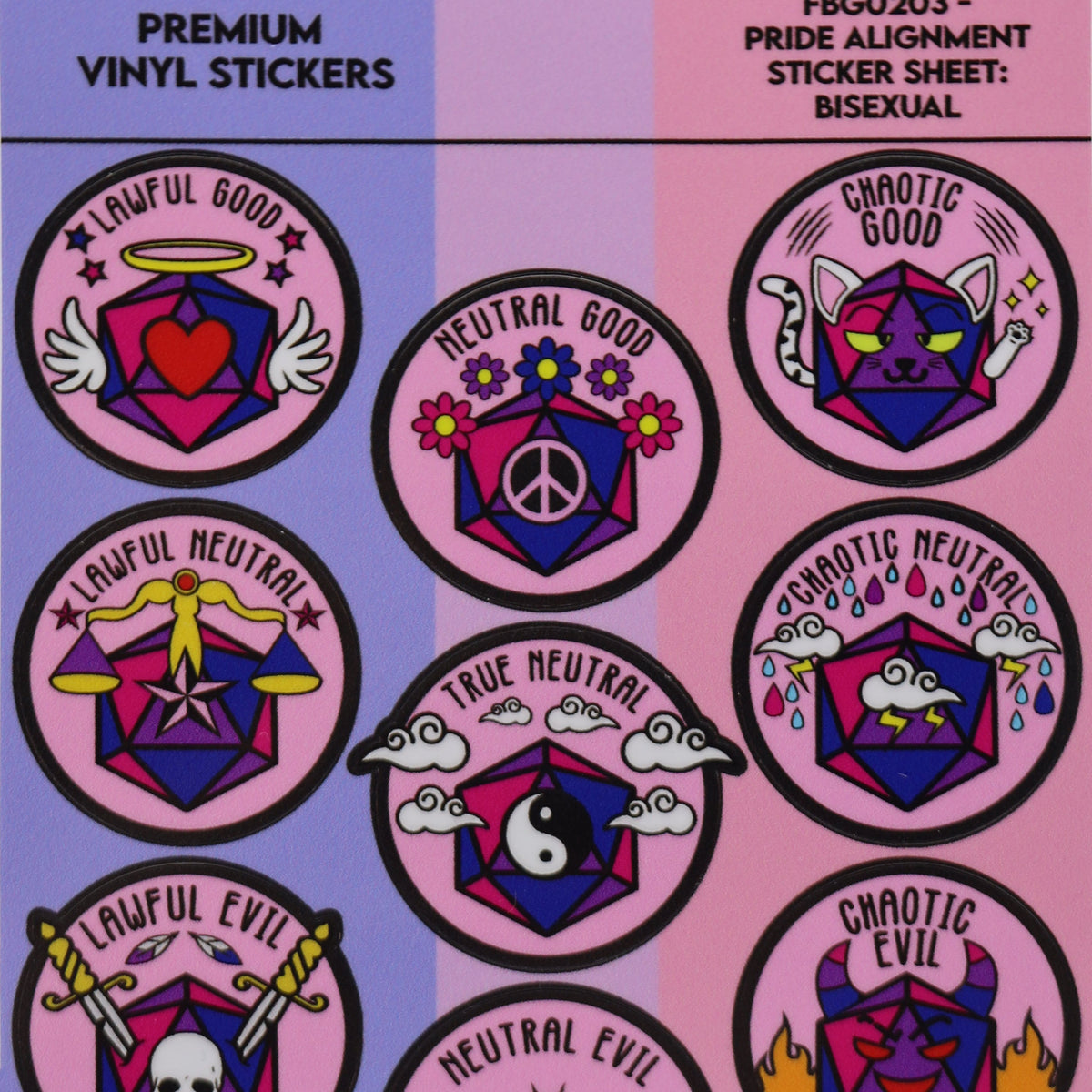 Pride Alignment Sticker Sheet: Bisexual – Foam Brain Wholesale