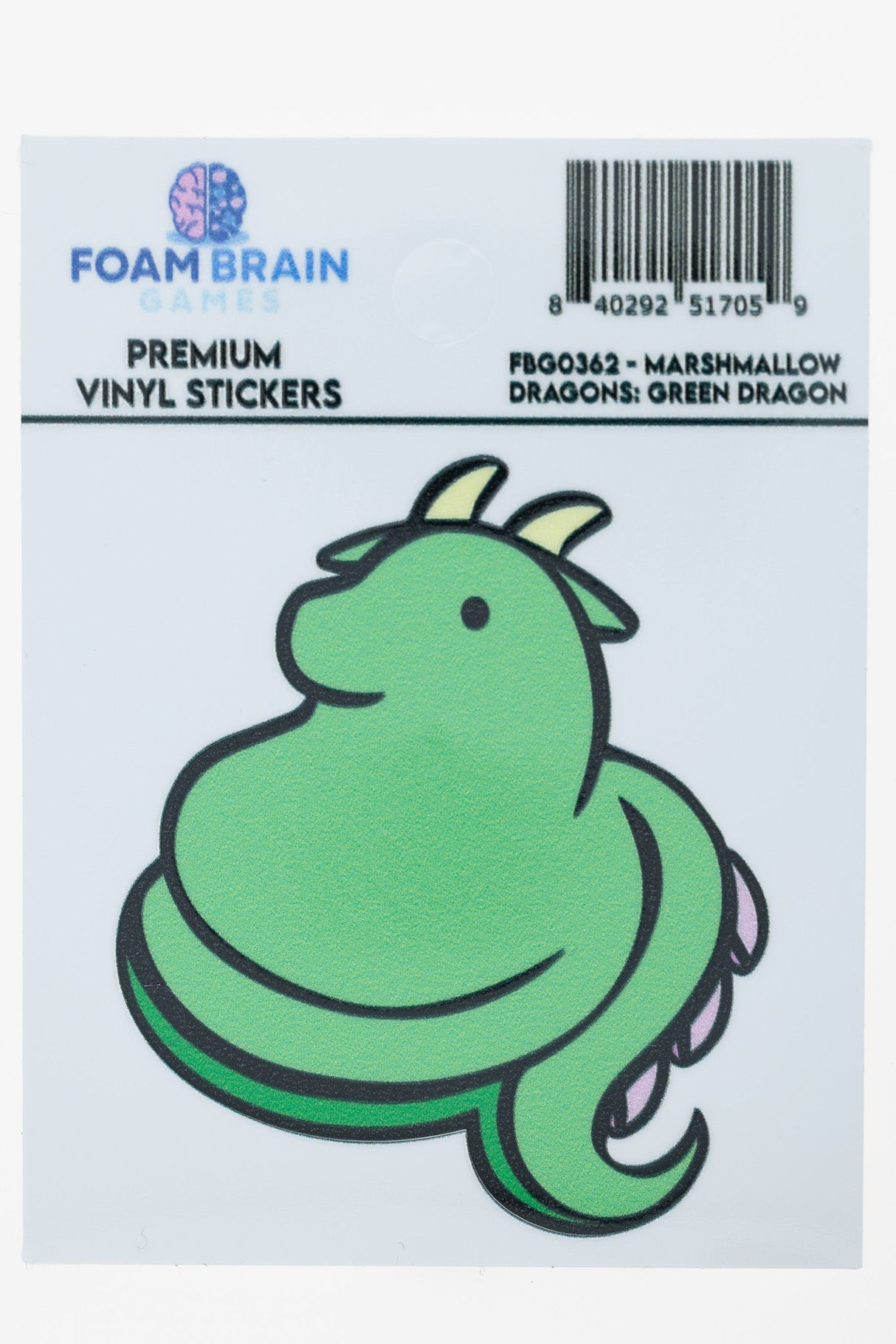 Marshmallow Dragons: Green Dragon Sticker Stickers Foam Brain Games