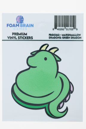 Marshmallow Dragons: Green Dragon Sticker Stickers Foam Brain Games