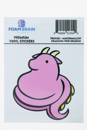 Marshmallow Dragons: Pink Dragon Sticker Stickers Foam Brain Games