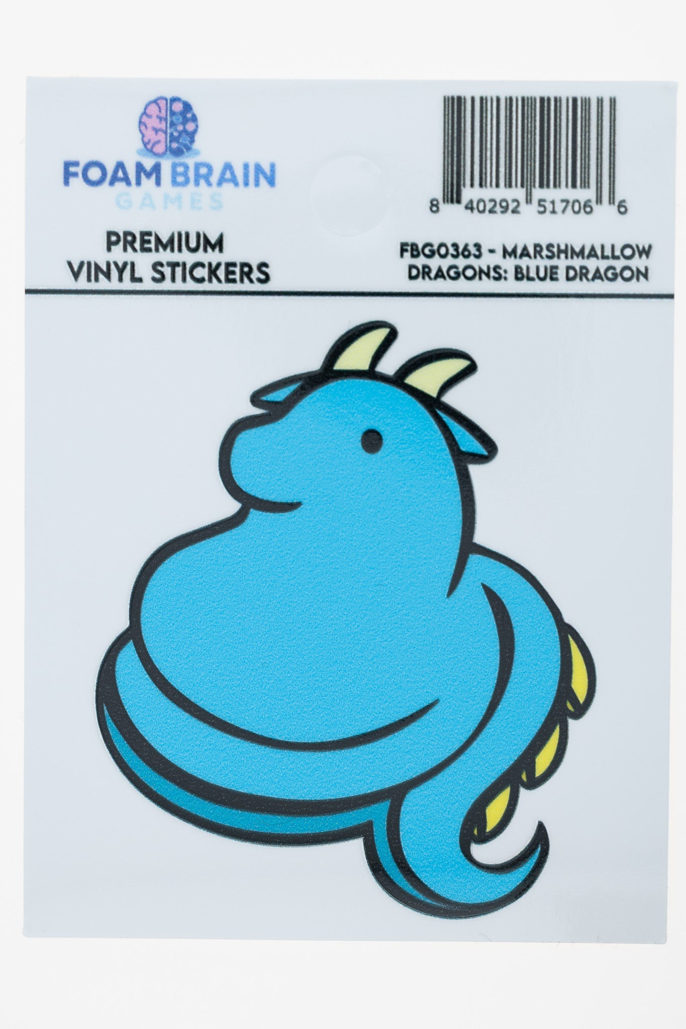Marshmallow Dragons: Blue Dragon Sticker – Foam Brain Wholesale