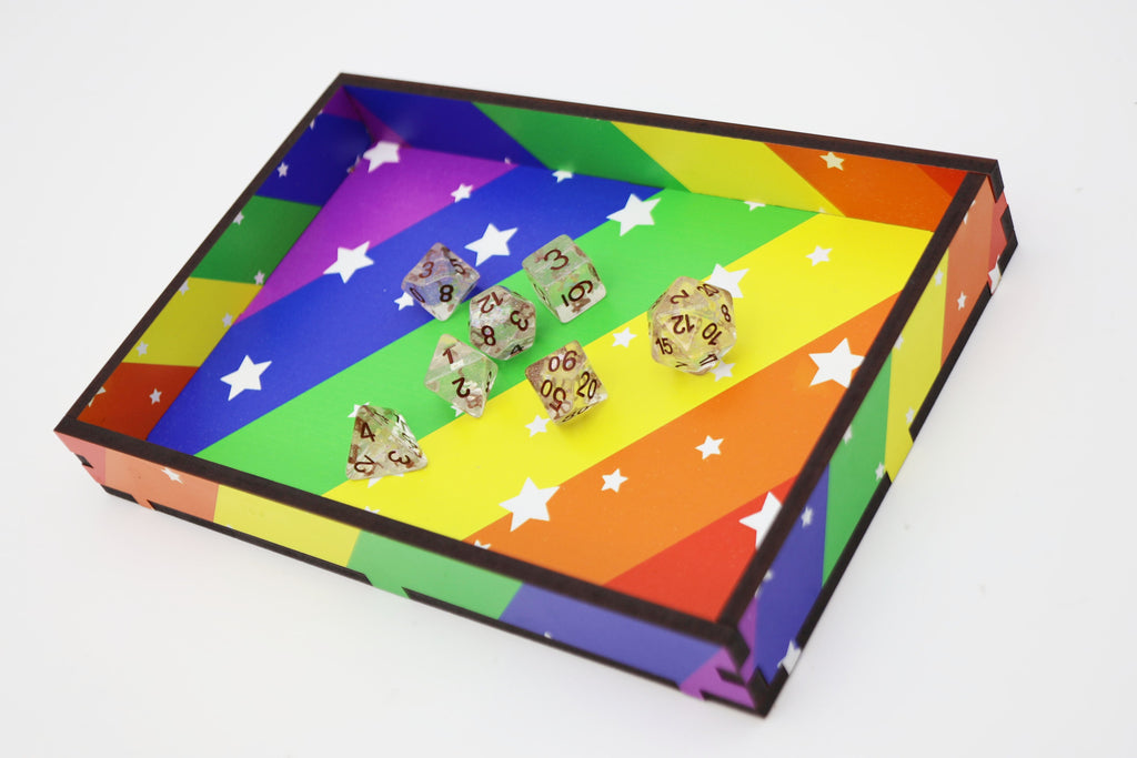Chromatic Pride Dice Tray - Rainbow Dice Tray Foam Brain Games