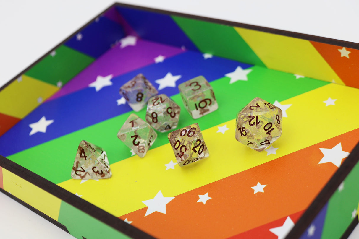 Chromatic Pride Dice Tray - Rainbow Dice Tray Foam Brain Games