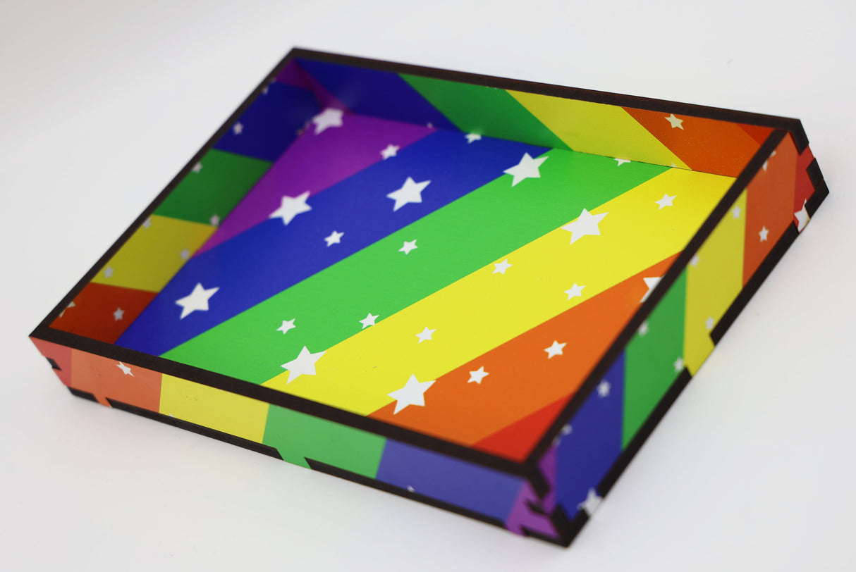 Chromatic Pride Dice Tray - Rainbow Dice Tray Foam Brain Games