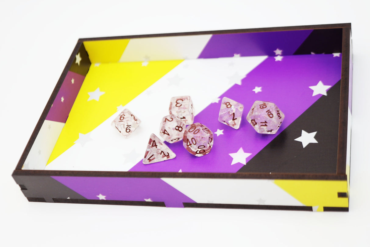 Chromatic Pride Dice Tray - Nonbinary Dice Tray Foam Brain Games