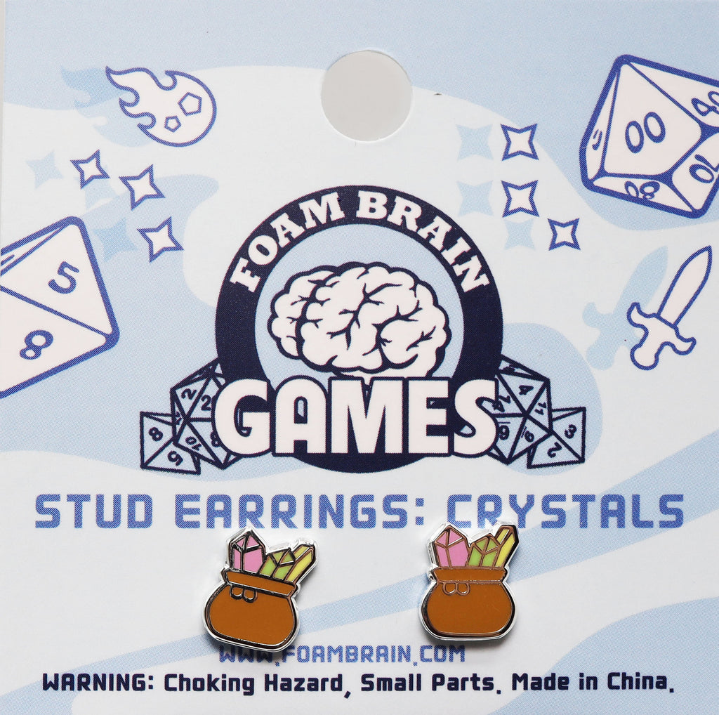 Stud Earrings: Crystals Jewelry Foam Brain Games