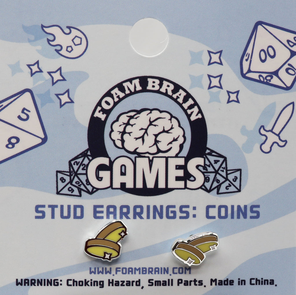 Stud Earrings: Coins Jewelry Foam Brain Games