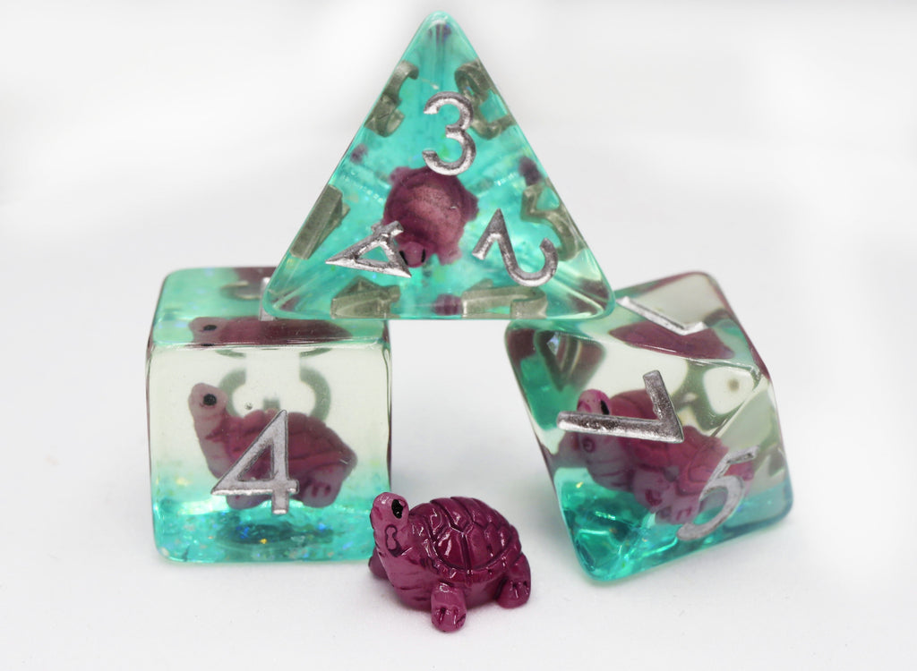 Gummy Turtle RPG Dice Set Plastic Dice Foam Brain Games