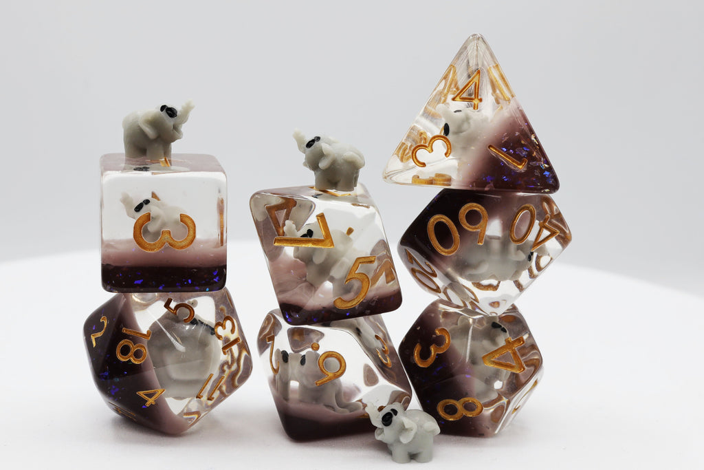 Elephant RPG Dice Set Plastic Dice Foam Brain Games