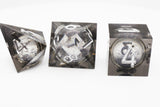Sharp Edge Liquid Core RPG Dice Set - Black Plastic Dice Foam Brain Games