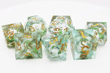 Sharp Edge Liquid Core RPG Dice Set - Mint Green Plastic Dice Foam Brain Games