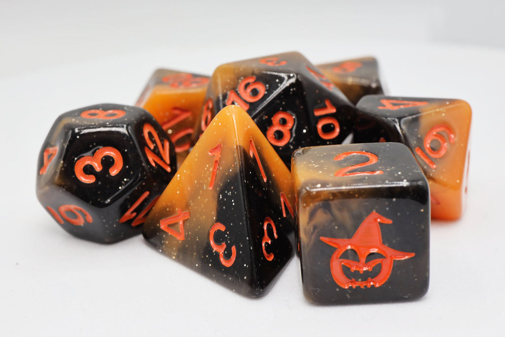 Halloween Pumpkin RPG Dice Set Plastic Dice Foam Brain Games