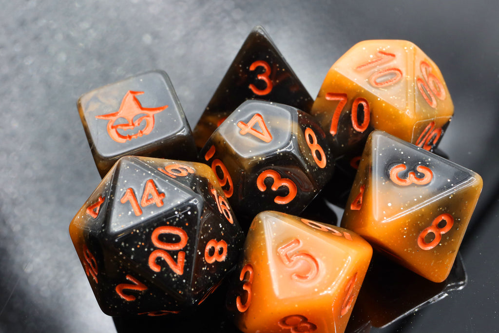 Halloween Pumpkin RPG Dice Set Plastic Dice Foam Brain Games