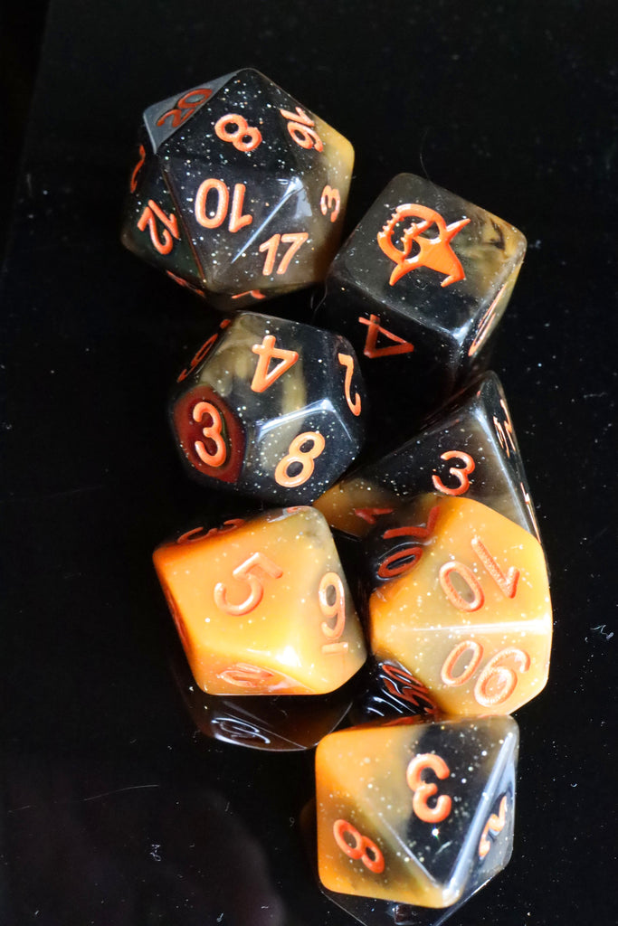 Halloween Pumpkin RPG Dice Set Plastic Dice Foam Brain Games