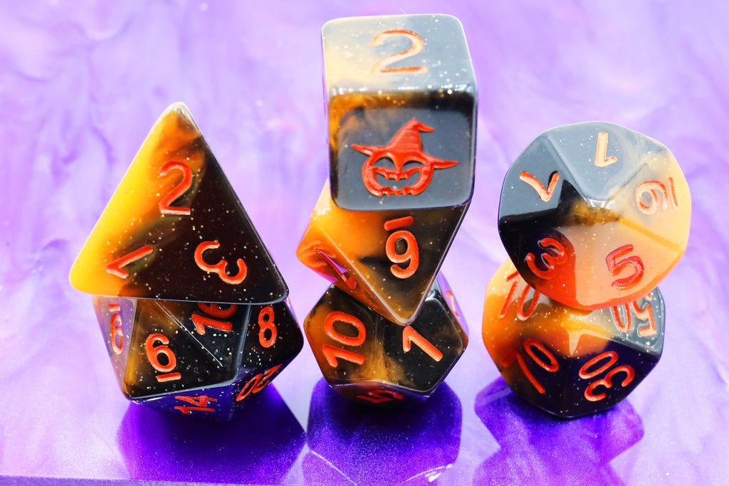 Halloween Pumpkin RPG Dice Set Plastic Dice Foam Brain Games