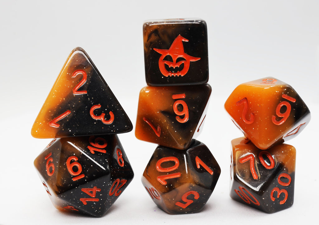 Halloween Pumpkin RPG Dice Set Plastic Dice Foam Brain Games