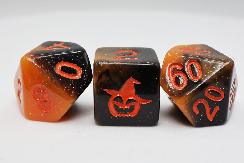 Halloween Pumpkin RPG Dice Set Plastic Dice Foam Brain Games