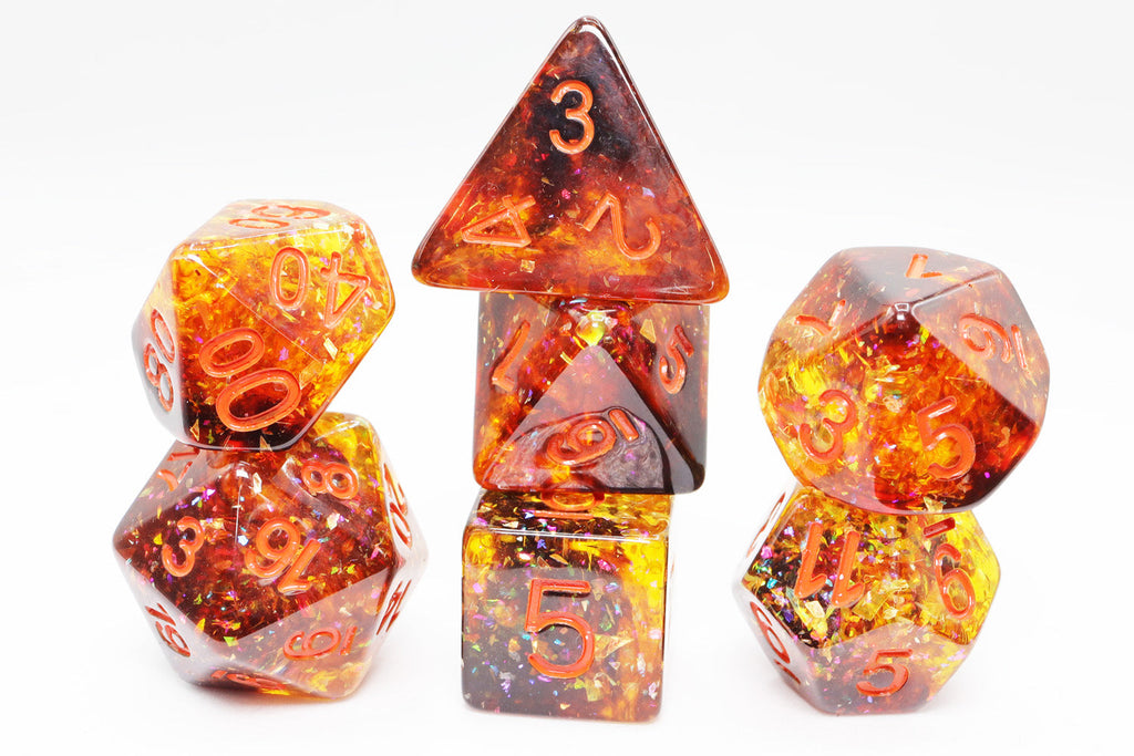 Pumpkin Light RPG Dice Set Plastic Dice Foam Brain Games