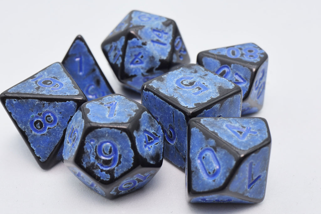 Timeworn Blue RPG Dice Set Plastic Dice Foam Brain Games