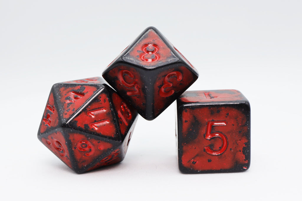 Timeworn Red RPG Dice Set Plastic Dice Foam Brain Games