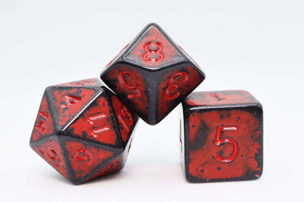 Timeworn Red RPG Dice Set Plastic Dice Foam Brain Games