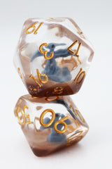 Blue Pterodactyl RPG Dice Set Plastic Dice Foam Brain Games