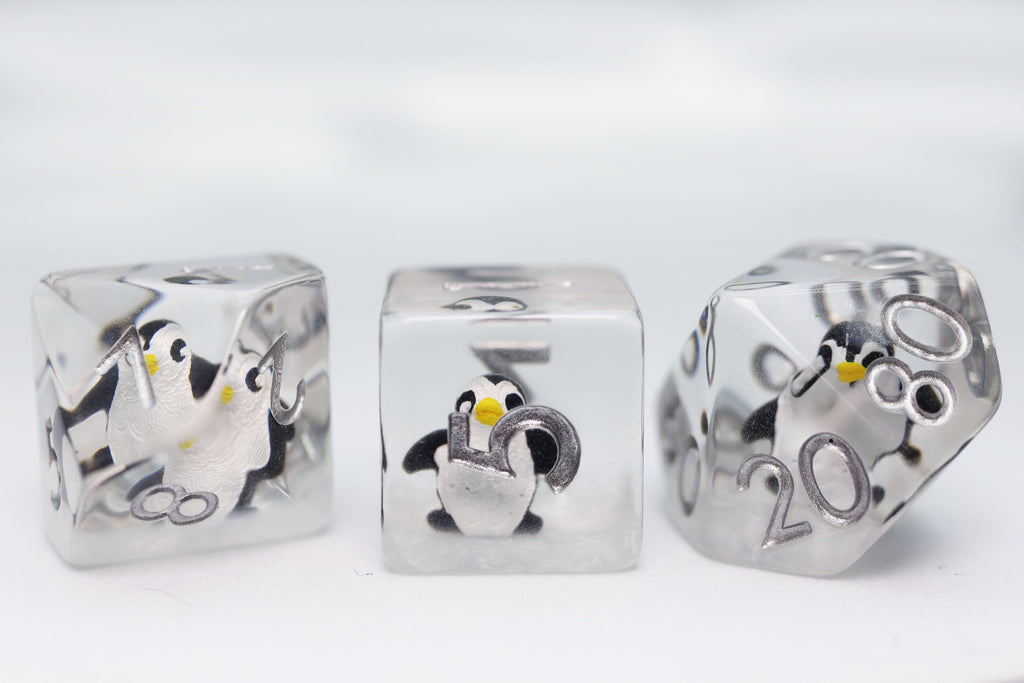 Baby Penguin RPG Dice Set Plastic Dice Foam Brain Games