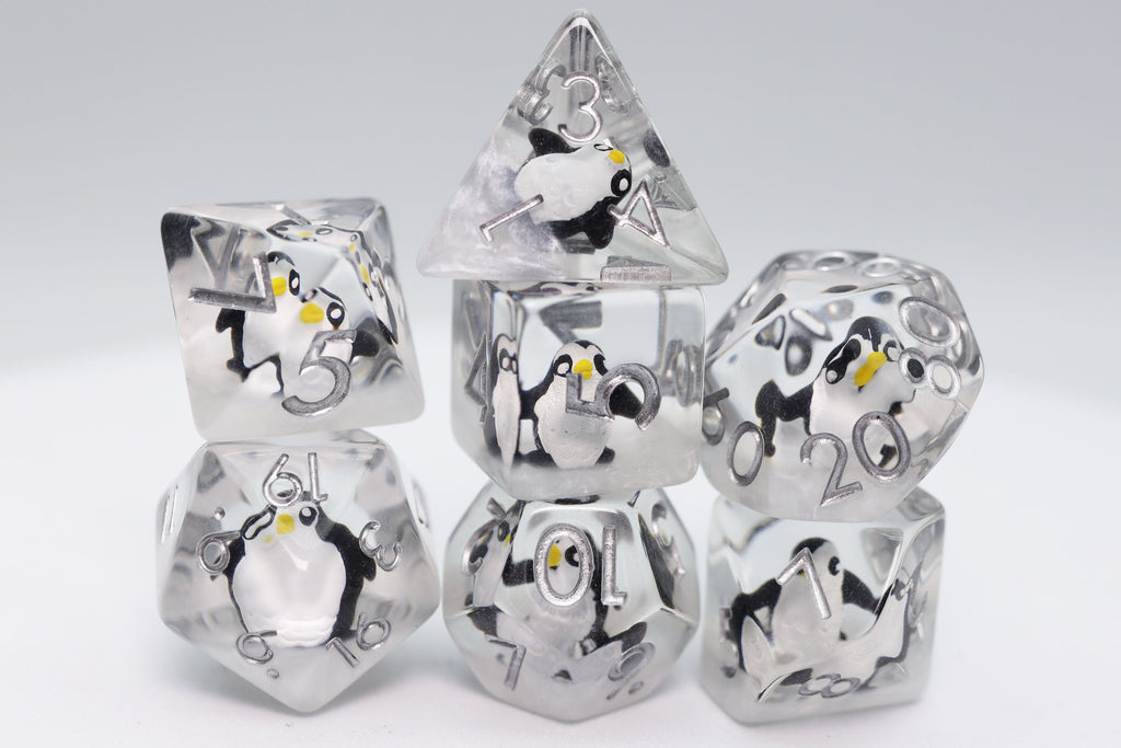 Baby Penguin RPG Dice Set Plastic Dice Foam Brain Games