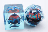 Sharp Edge Moving Eye RPG Dice Set - Teal Cyclops Plastic Dice Foam Brain Games