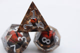 Sharp Edge Moving Eye RPG Dice Set - Nightvision Plastic Dice Foam Brain Games